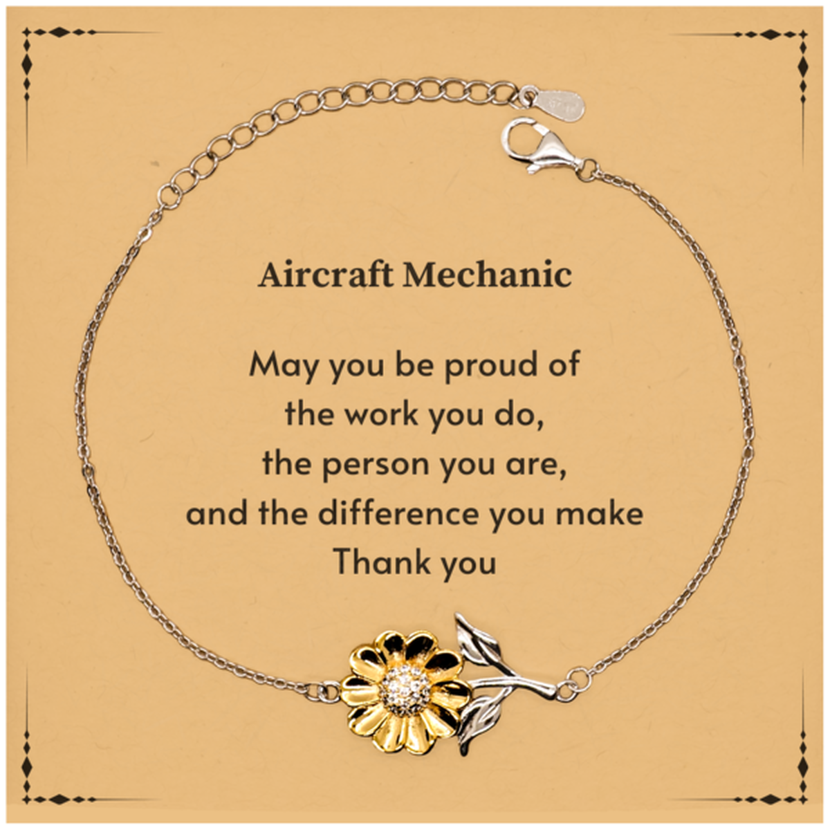 Heartwarming Sunflower Bracelet Retirement Coworkers Gifts for Aircraft Mechanic, Aircraft Mechanic May You be proud of the work you do, the person you are Gifts for Boss Men Women Friends