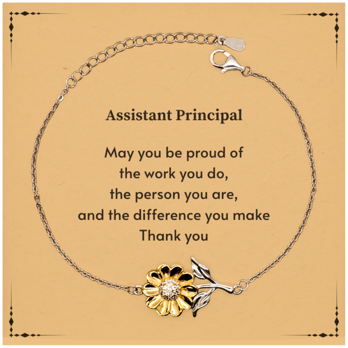 Heartwarming Sunflower Bracelet Retirement Coworkers Gifts for Assistant Principal, Assistant Principal May You be proud of the work you do, the person you are Gifts for Boss Men Women Friends