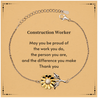 Load image into Gallery viewer, Construction Worker Sunflower Bracelet - May You Be Proud | Retirement Gift
