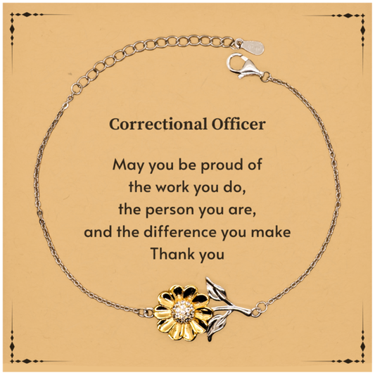 Correctional Officer Sunflower Bracelet - May You Be Proud | Retirement Gift