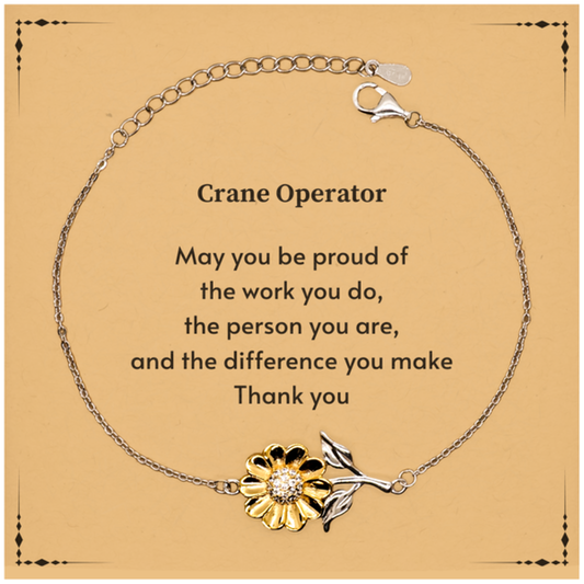 Crane Operator Sunflower Bracelet - May You Be Proud | Retirement Gift