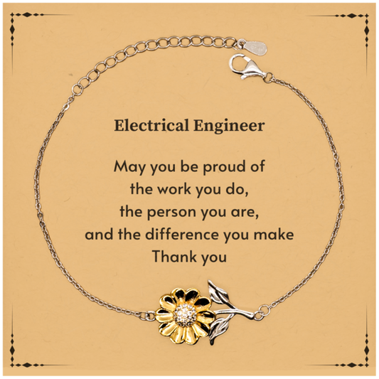 Electrical Engineer Sunflower Bracelet - May You Be Proud | Retirement Gift