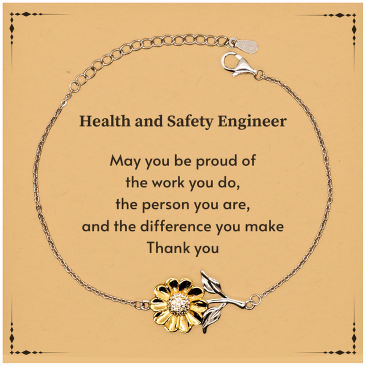 Health and Safety Engineer Sunflower Bracelet - May You Be Proud | Retirement Gift