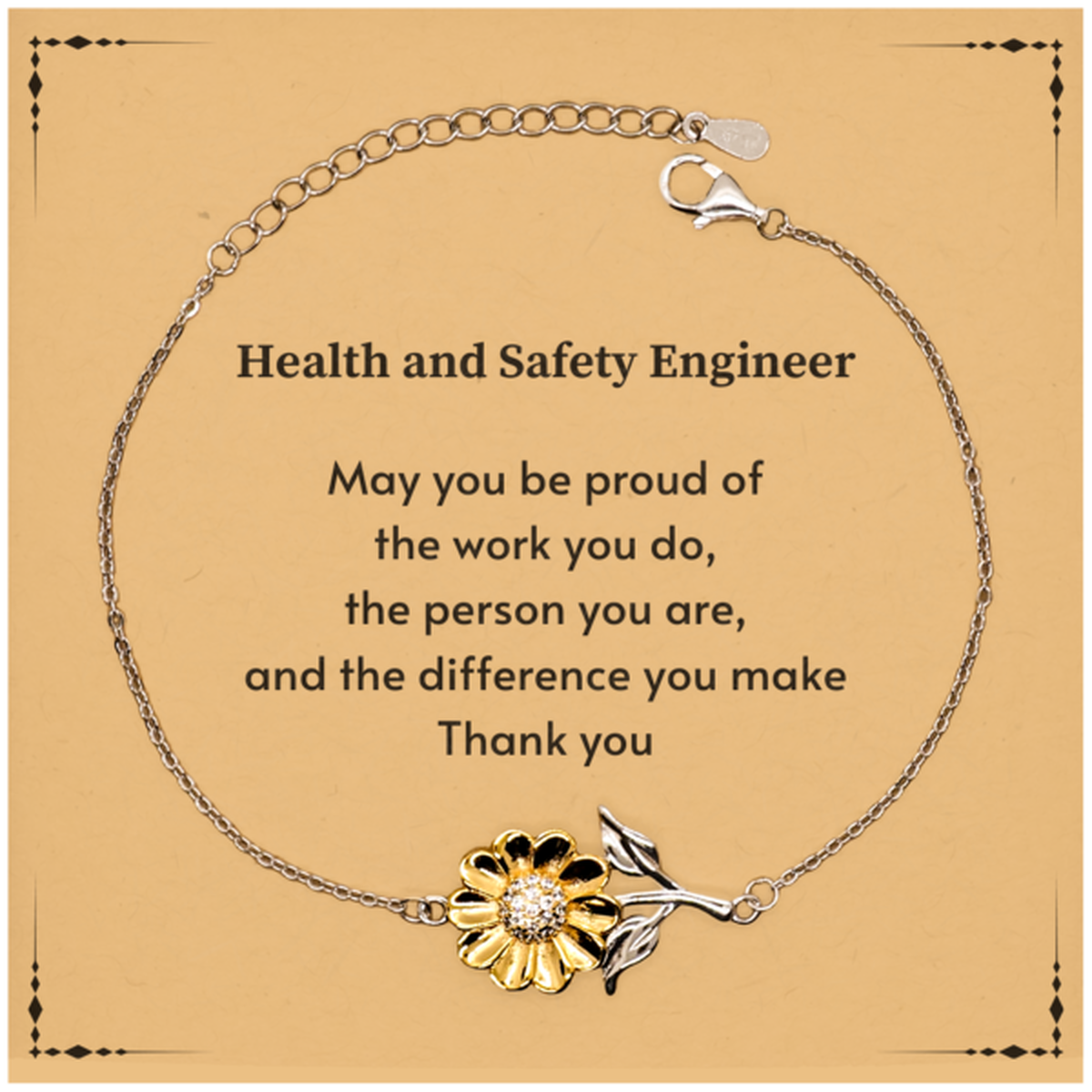 Heartwarming Sunflower Bracelet Retirement Coworkers Gifts for Health and Safety Engineer, Health and Safety Engineer May You be proud of the work you do, the person you are Gifts for Boss Men Women Friends