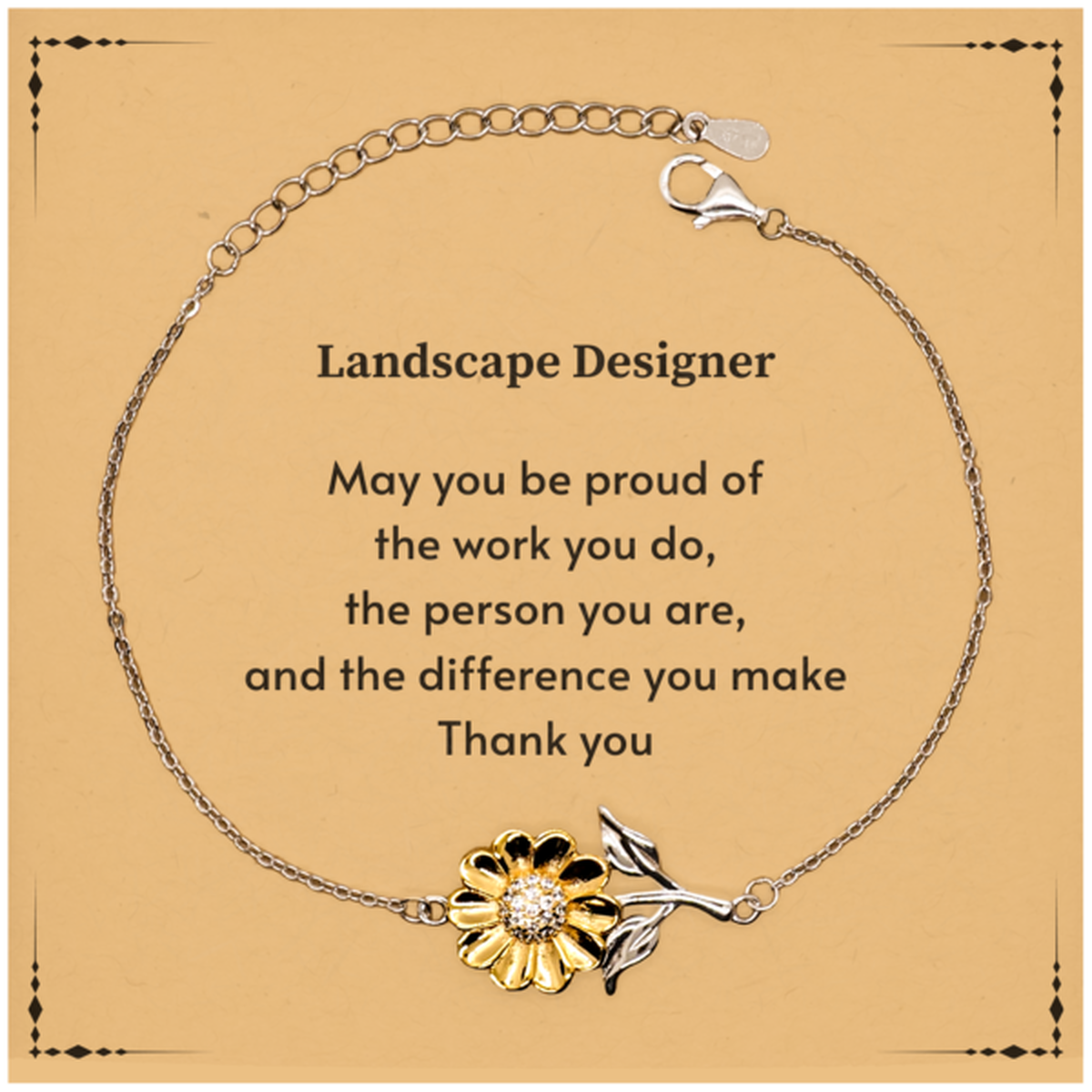 Landscape Designer Sunflower Bracelet - May You Be Proud | Retirement Gift