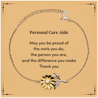 Load image into Gallery viewer, Personal Care Aide Sunflower Bracelet - May You Be Proud | Retirement Gift
