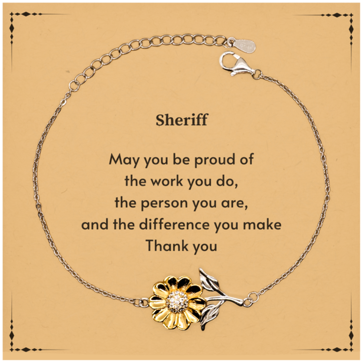 Sheriff Heartwarming Sunflower Bracelet - May You Be Proud | Retirement Gift