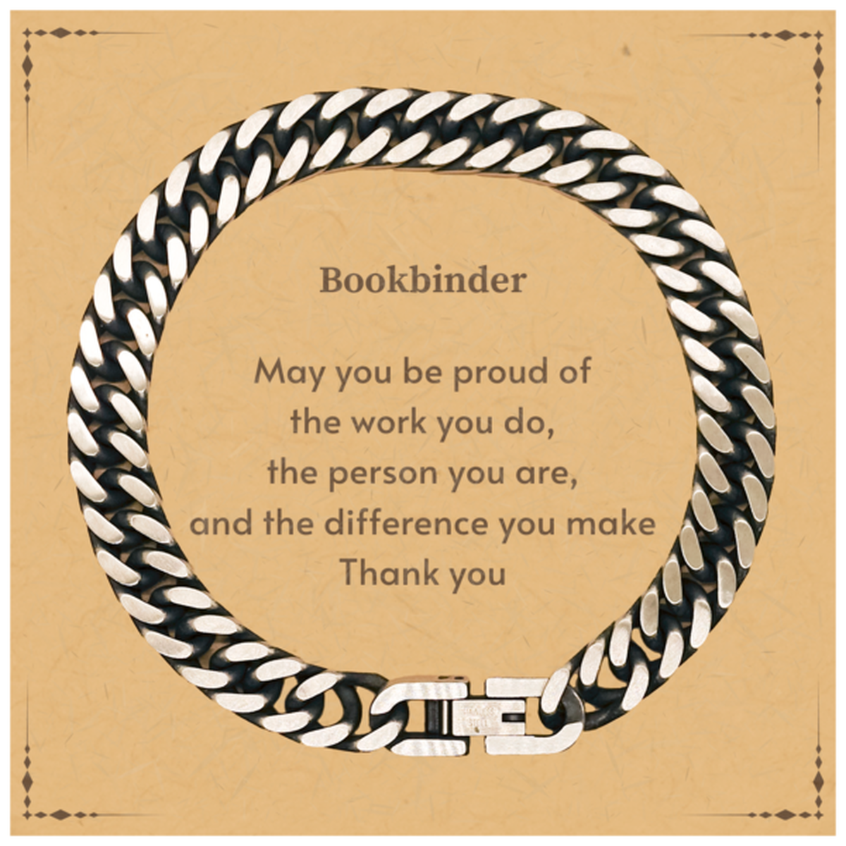 Bookbinder Cuban Link Chain Bracelet - May You Be Proud | Retirement Gift