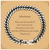 Load image into Gallery viewer, Missionary Cuban Link Chain Bracelet - May You Be Proud | Retirement Gift
