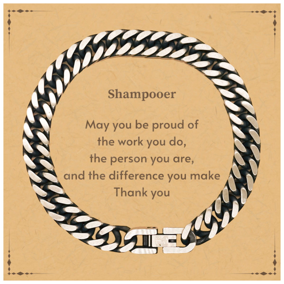 Shampooer Cuban Link Chain Bracelet - May You Be Proud | Retirement Gift