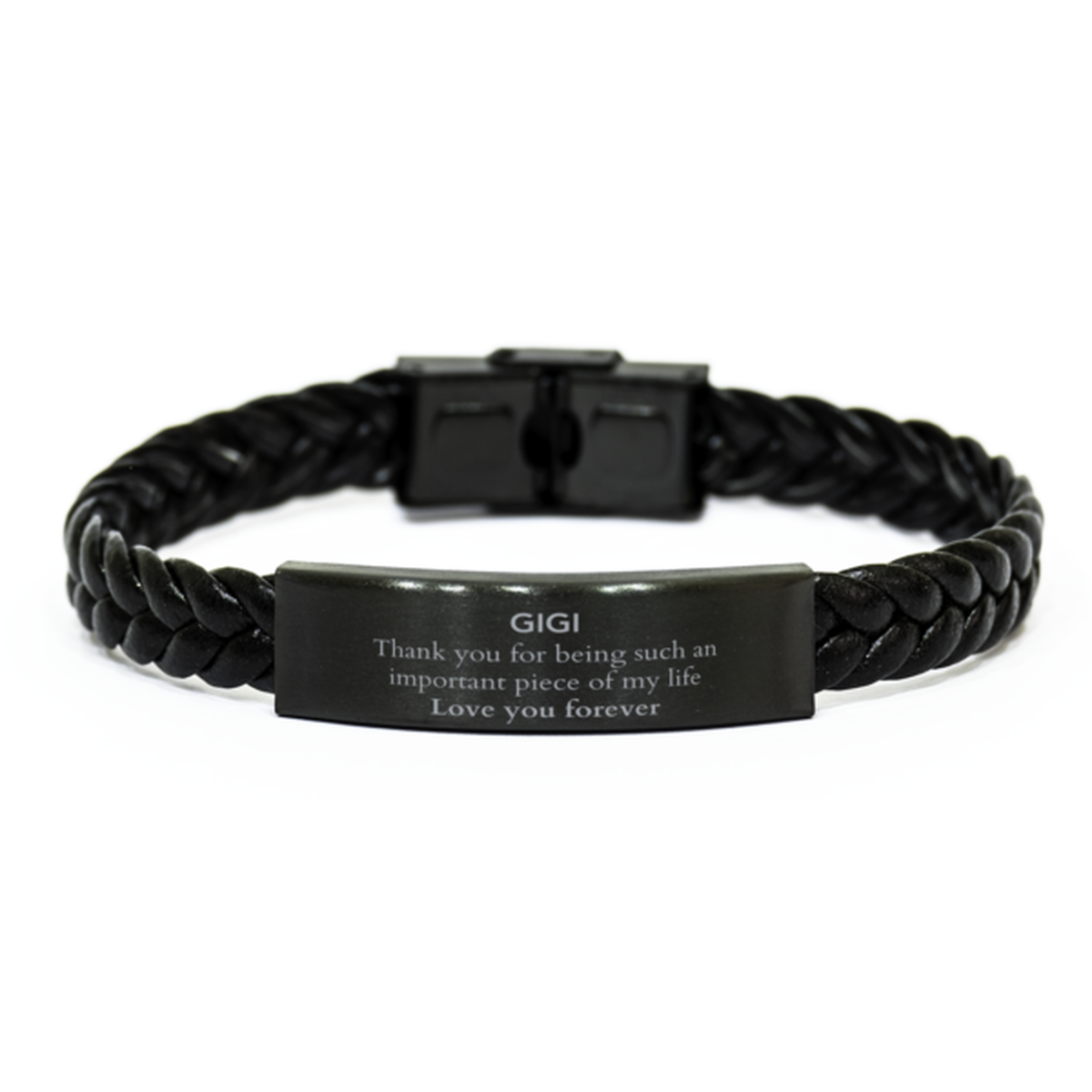Gigi Braided Leather Bracelet - Thank You for Being an Important Piece of My Life | Birthday Gift