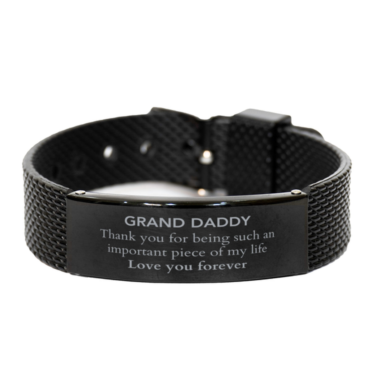 Appropriate Grand Daddy Black Shark Mesh Bracelet Epic Birthday Gifts for Grand Daddy Thank you for being such an important piece of my life Grand Daddy Christmas Mothers Fathers Day