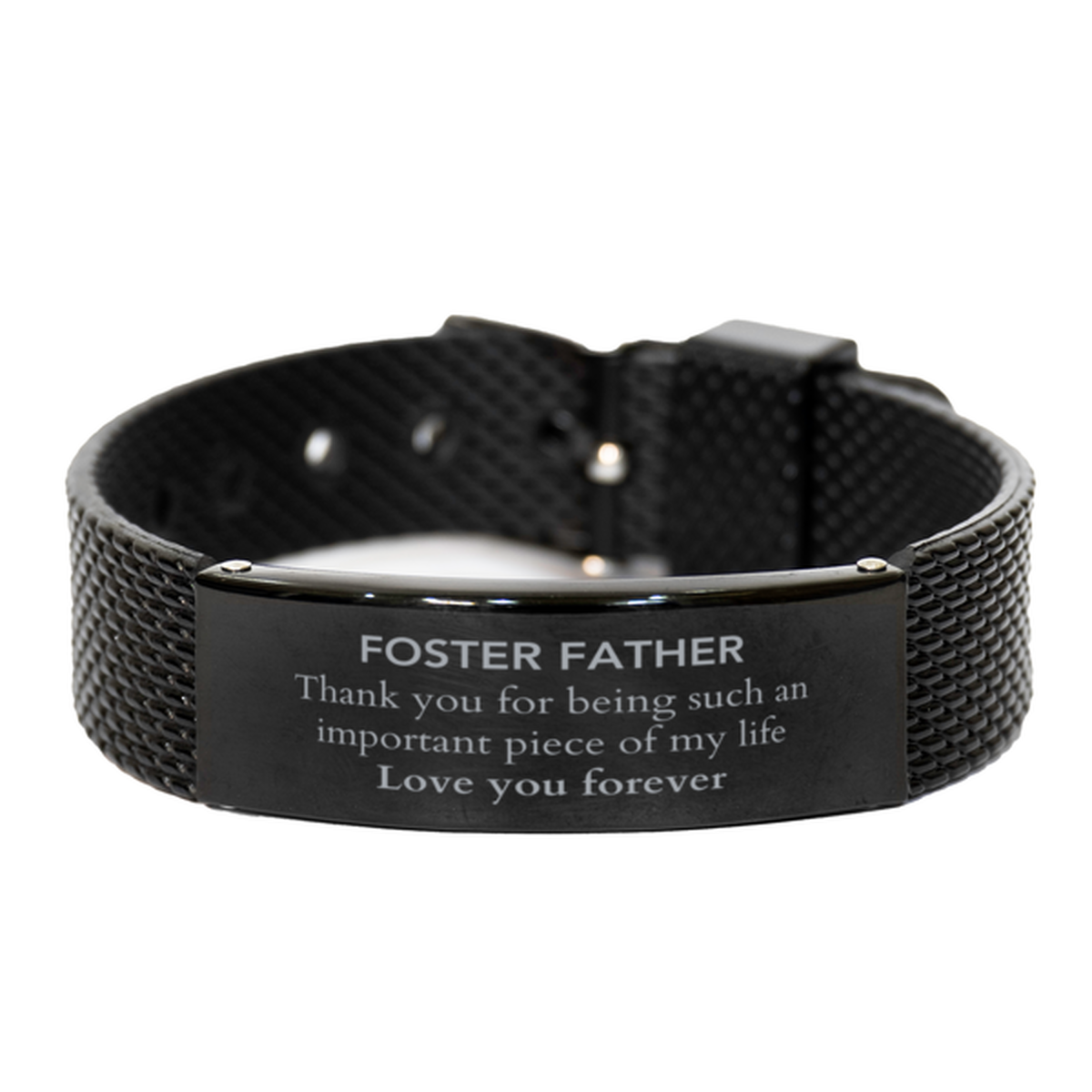 Appropriate Foster Father Black Shark Mesh Bracelet Epic Birthday Gifts for Foster Father Thank you for being such an important piece of my life Foster Father Christmas Mothers Fathers Day