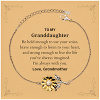 Load image into Gallery viewer, Granddaughter Sunflower Bracelet - Be Bold, Listen to Your Heart | Graduation Gift
