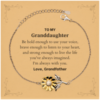 Load image into Gallery viewer, Granddaughter Sunflower Bracelet - Be Bold, Listen to Your Heart | Graduation Gift
