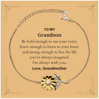 Load image into Gallery viewer, Grandson Sunflower Bracelet - Be Bold, Be Brave | Graduation Gift
