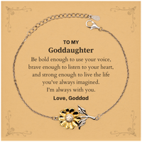 Load image into Gallery viewer, Goddaughter Sunflower Bracelet - Be Bold, Be Brave | Graduation Gift

