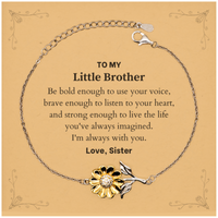 Load image into Gallery viewer, Little Brother Sunflower Bracelet - Be Bold, Listen to Your Heart | Graduation Gift
