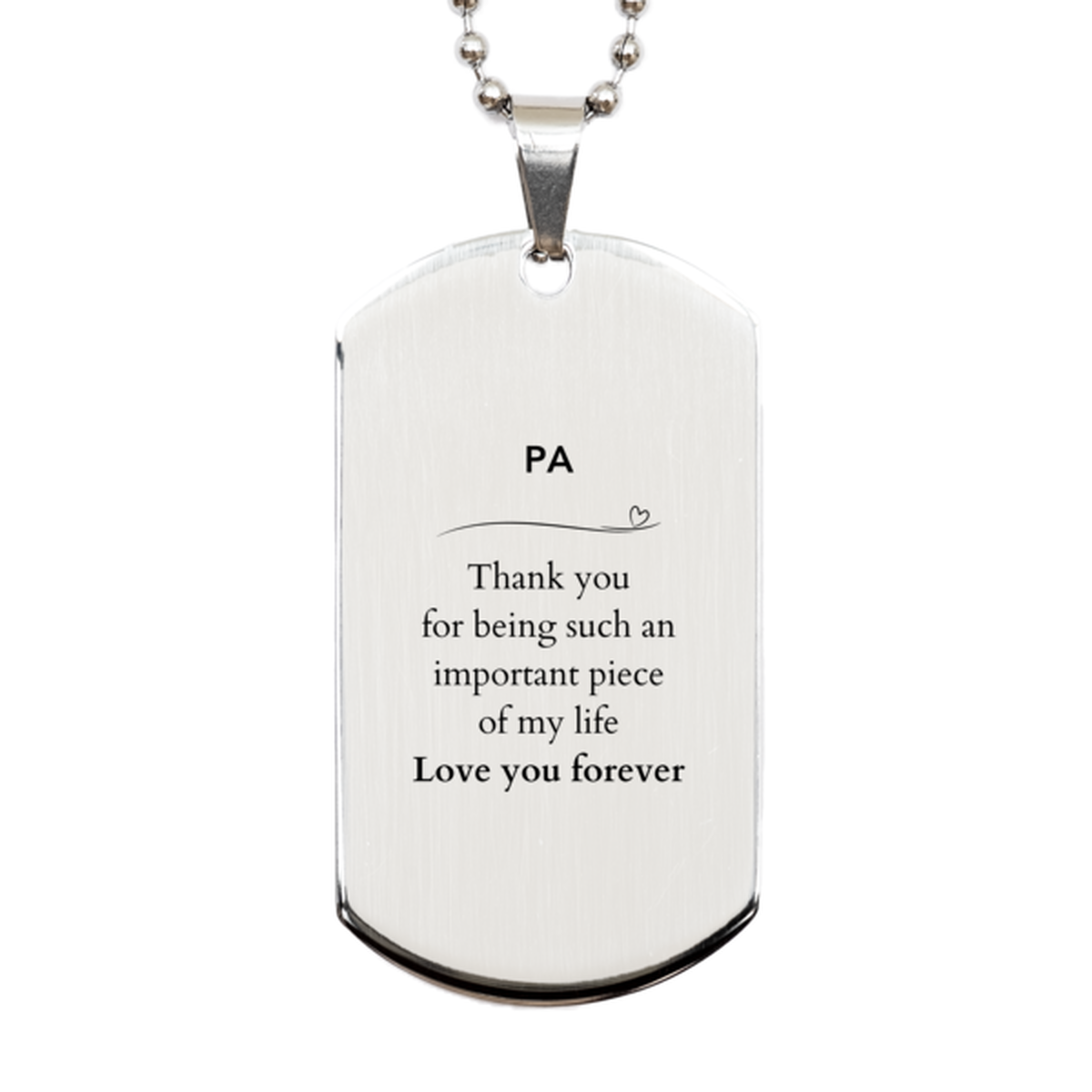 Appropriate Pa Silver Dog Tag Epic Birthday Gifts for Pa Thank you for being such an important piece of my life Pa Christmas Mothers Fathers Day