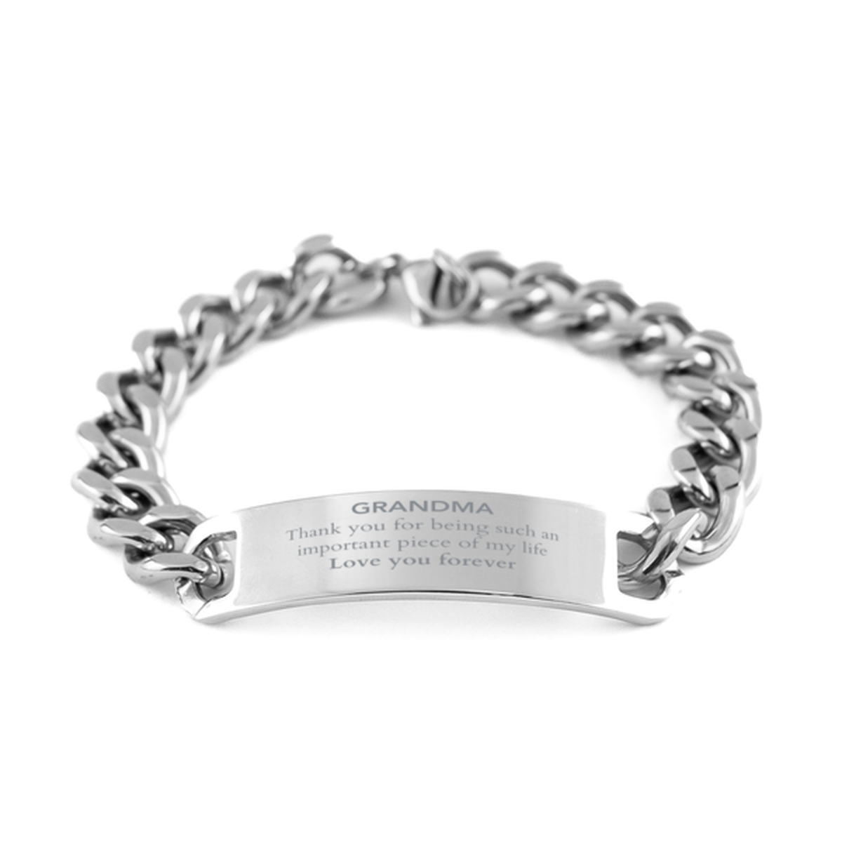 Grandma Stainless Steel Bracelet - Thank You for Being Such an Important Piece of My Life | Birthday Gift