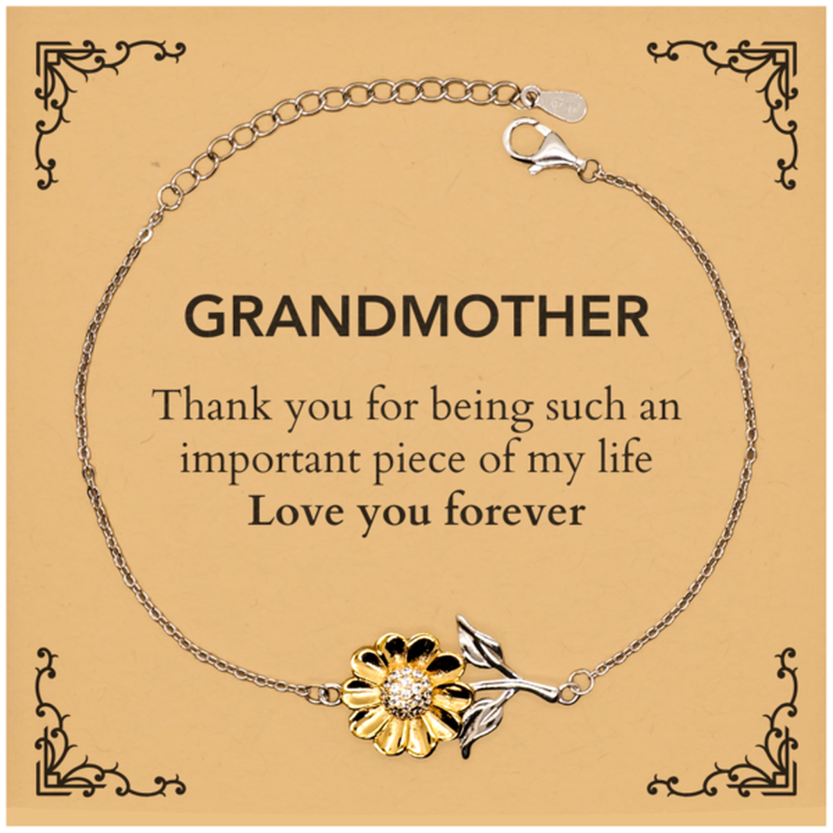Grandmother Sunflower Bracelet - Heartfelt Token of Love | Perfect Gift for Any Occasion
