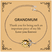 Load image into Gallery viewer, Grandmum Sunflower Bracelet - Thank You for Being an Important Piece of My Life | Birthday Gift
