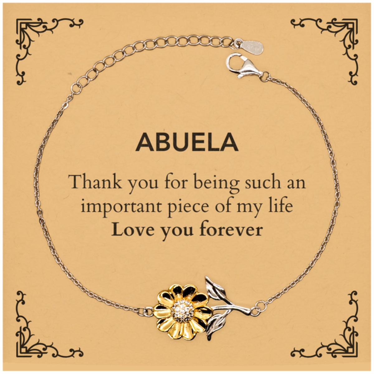 Abuela Sunflower Bracelet - Thank You for Being You | Birthday Gift