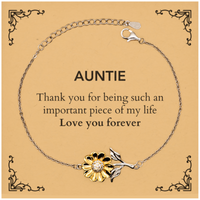 Load image into Gallery viewer, Auntie Sunflower Bracelet - Thank You for Being Important | Birthday Gift
