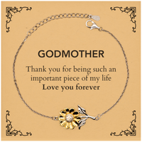 Load image into Gallery viewer, Godmother Sunflower Bracelet - Thank You for Your Love | Birthday Gift

