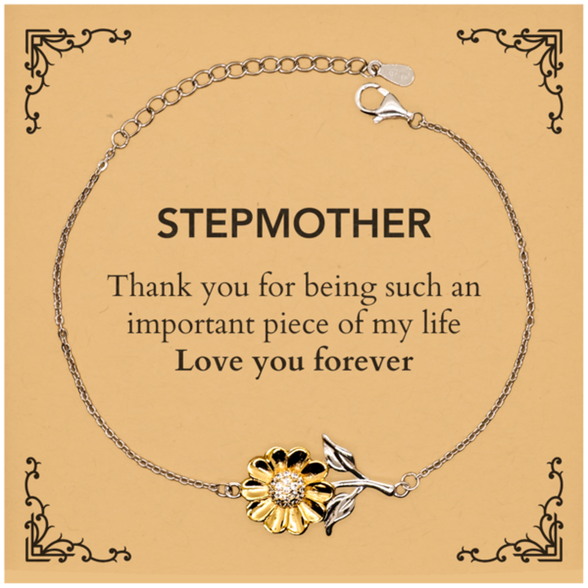 Stepmother Sunflower Bracelet - Thank You for Being You | Birthday Gift