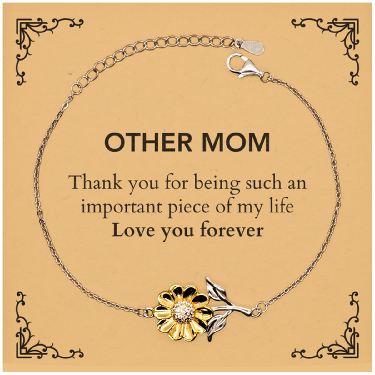 Other Mom Sunflower Bracelet - Thank You for Being You | Birthday Gift