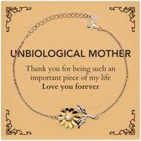 Load image into Gallery viewer, Unbiological Mother Sunflower Bracelet - Thank You for Being You | Birthday Gift
