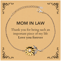 Load image into Gallery viewer, Mom In Law Sunflower Bracelet - Thank You for Being You | Birthday &amp; Christmas Gift
