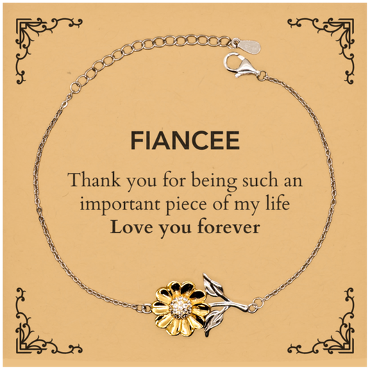 Fiancee Sunflower Bracelet - Thank You for Being You | Birthday Gift