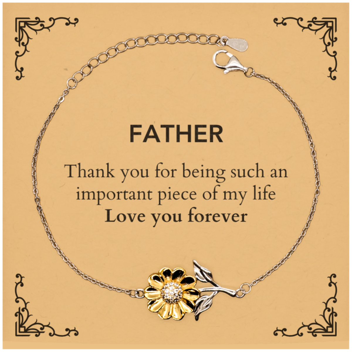 Dad Sunflower Bracelet - Thank You for Being My Sunshine | Perfect Father's Day Gift