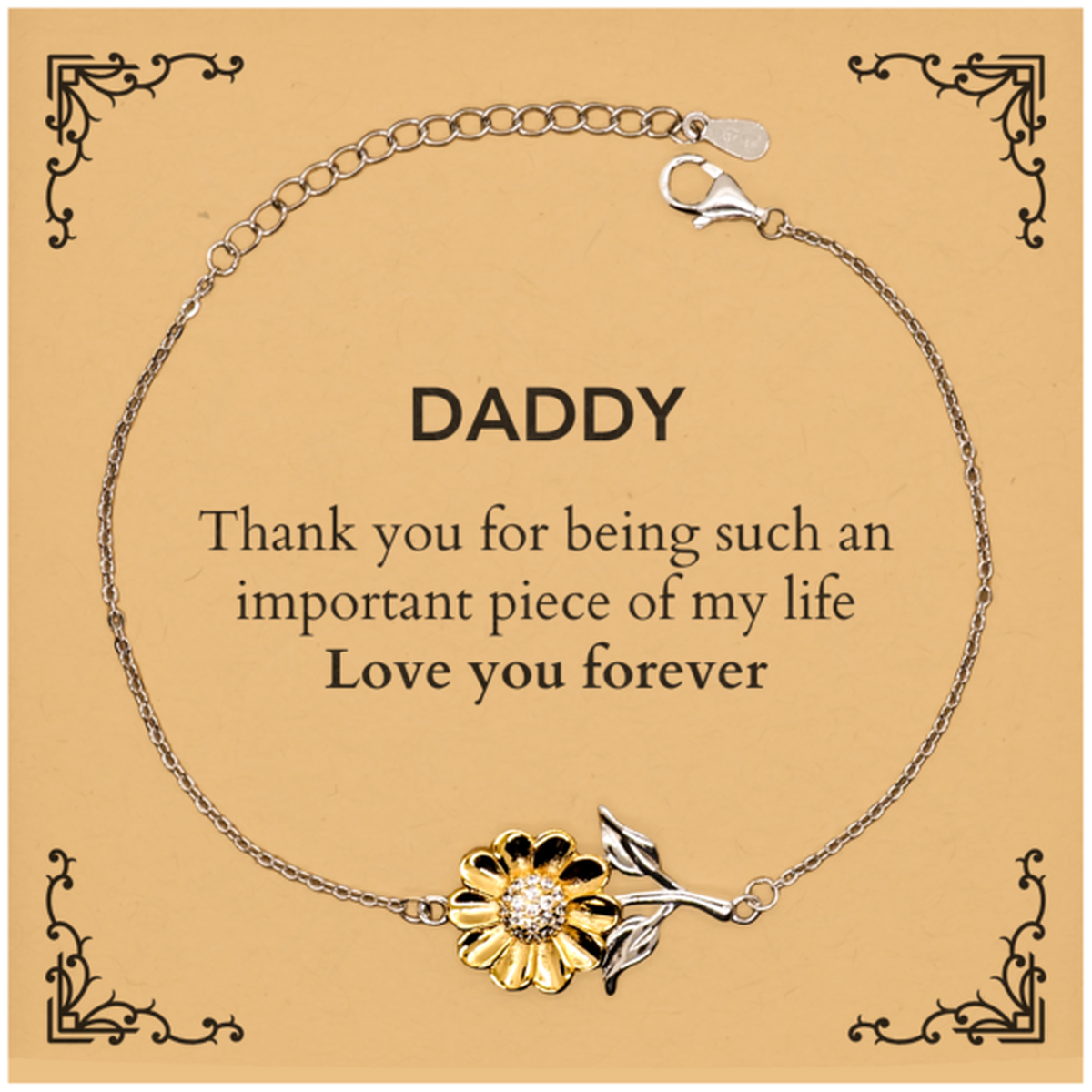 Daddy Sunflower Bracelet - Spread Joy and Love | Perfect Gift for Father's Day