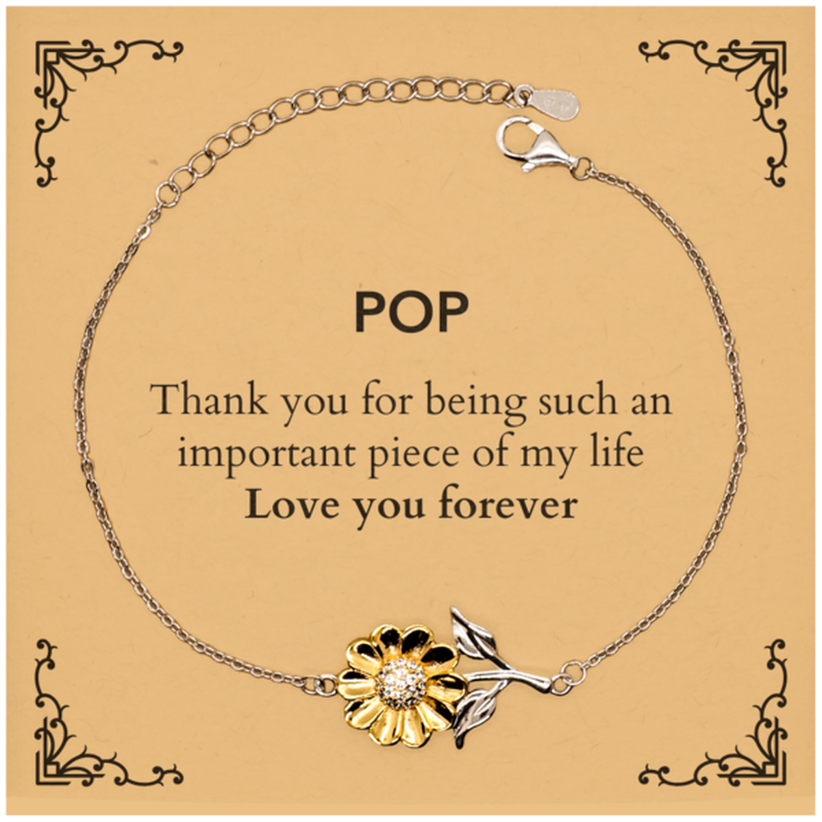 Pop Sunflower Bracelet - Thank You for Being an Important Piece | Birthday Gift