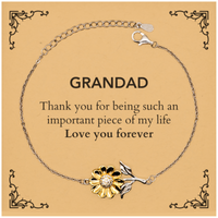 Load image into Gallery viewer, Grandad Sunflower Bracelet - Thank You for Being My Light | Birthday Gift

