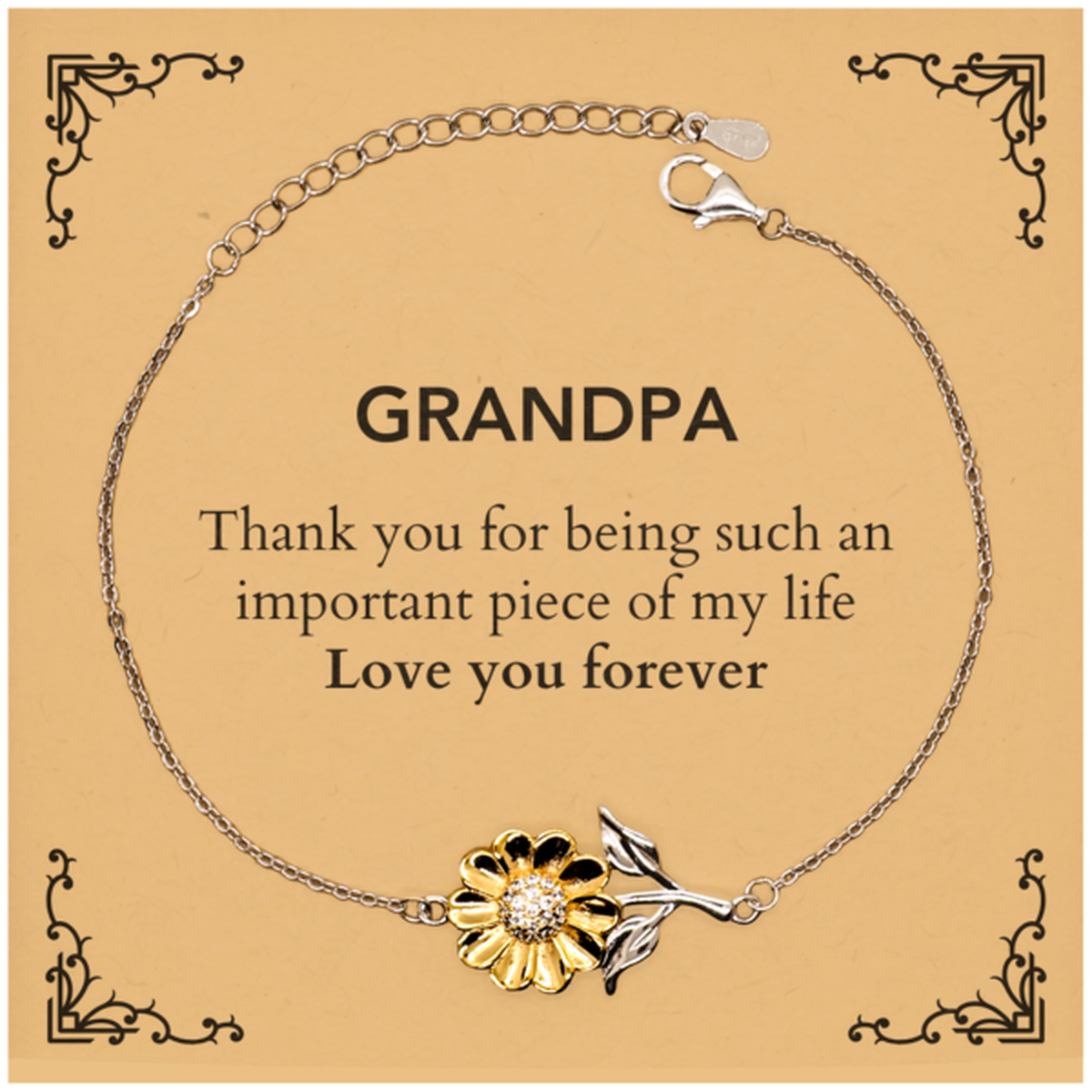 Grandpa Sunflower Bracelet - Heartfelt Token of Love | Birthday Gift