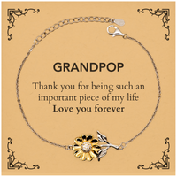 Load image into Gallery viewer, Grandpop Sunflower Bracelet - Thank You for Being You | Birthday &amp; Christmas Gift
