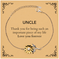Load image into Gallery viewer, Uncle Sunflower Bracelet - Thank You for Being a Piece of My Life | Birthday Gift
