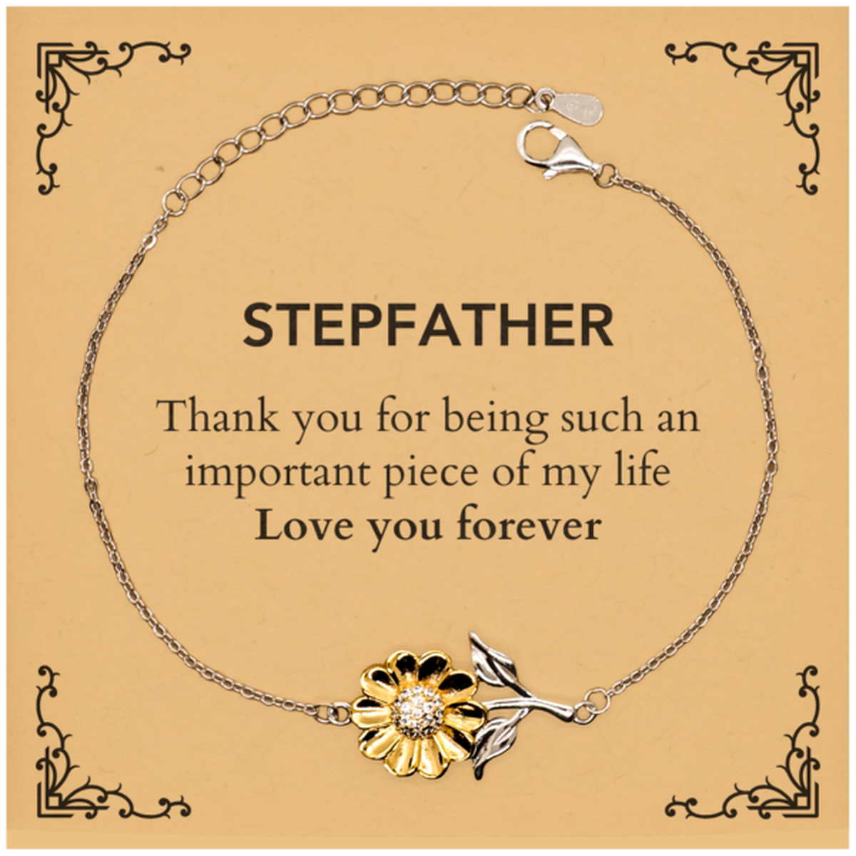 Stepfather Sunflower Bracelet - Thank You for Being You | Birthday & Christmas Gift