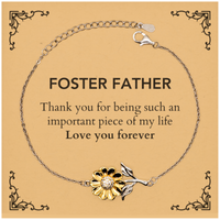 Load image into Gallery viewer, Foster Father Sunflower Bracelet - Thank You for Being a Star | Birthday &amp; Christmas Gift
