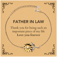 Load image into Gallery viewer, Father In Law Sunflower Bracelet - Heartfelt Gift of Love | Birthday &amp; Christmas Gift
