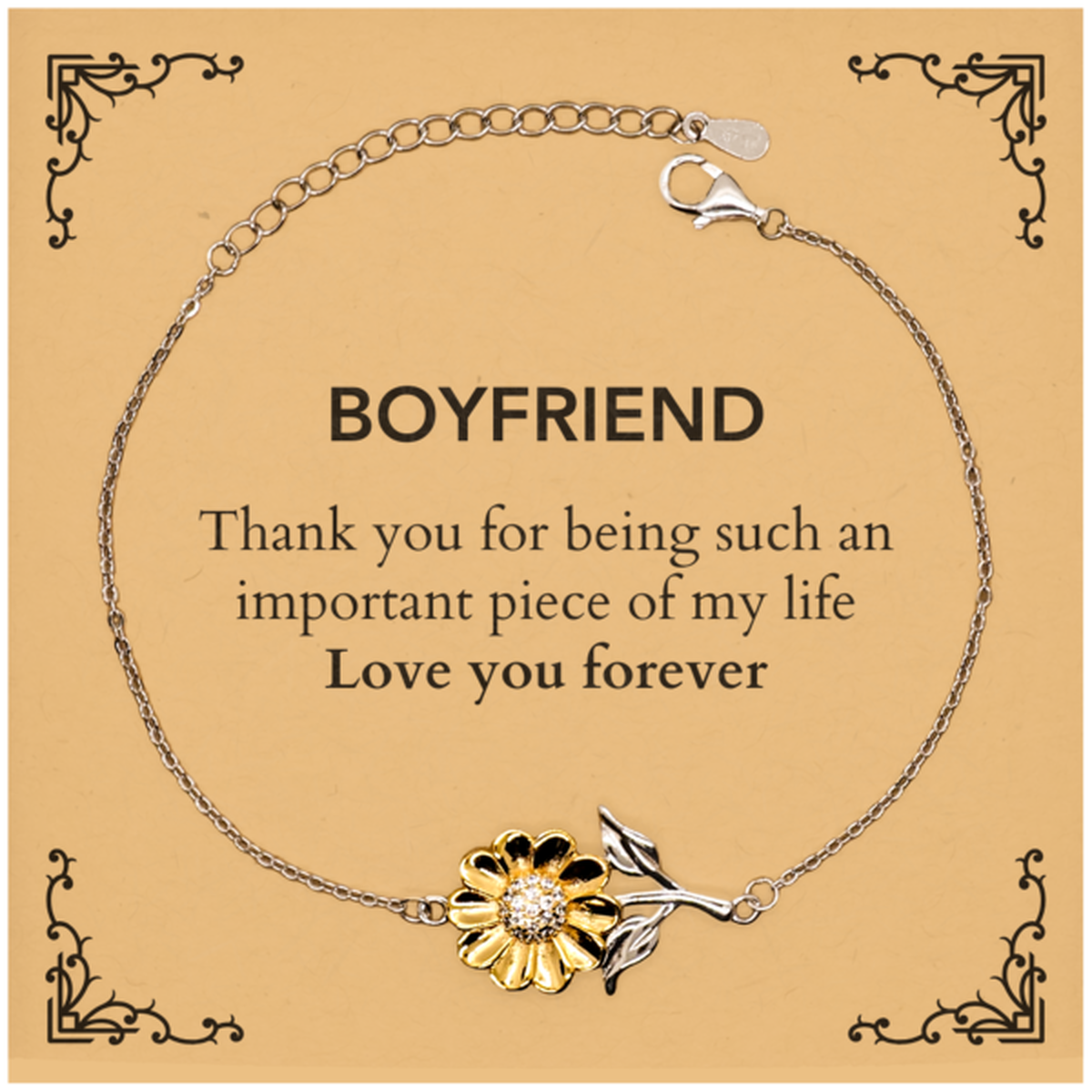 Boyfriend Sunflower Bracelet - Heartfelt Token of Love | Birthday Gift