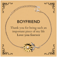 Load image into Gallery viewer, Boyfriend Sunflower Bracelet - Heartfelt Token of Love | Birthday Gift

