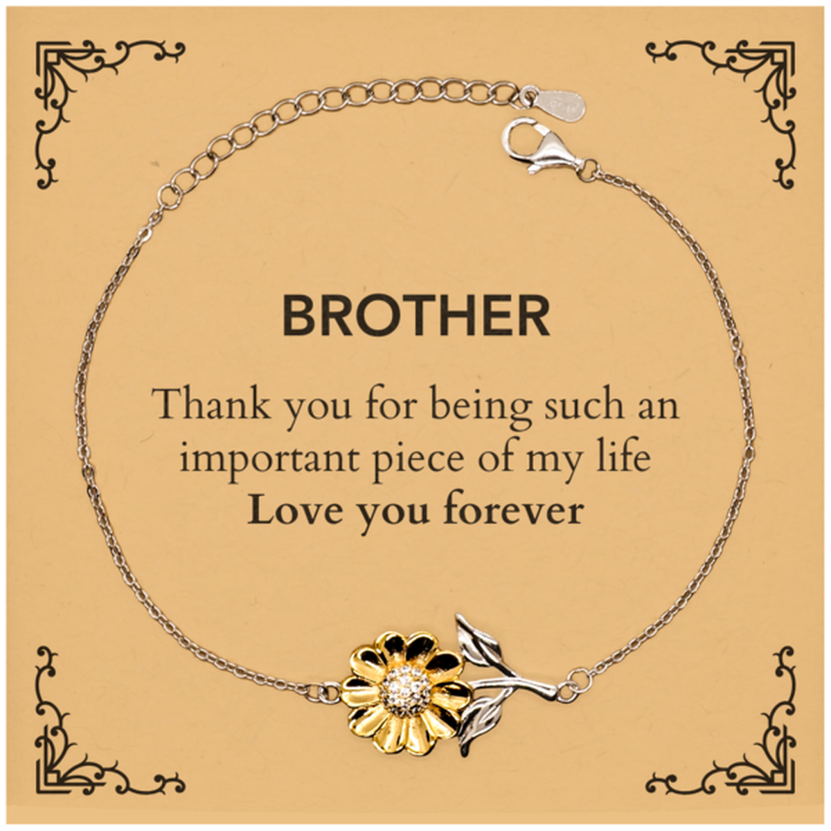 Brother Sunflower Bracelet - Heartfelt Token of Love | Birthday & Christmas Gift
