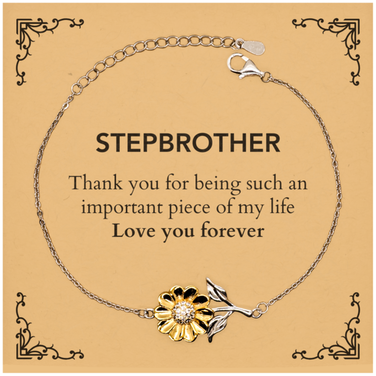Stepbrother Sunflower Bracelet - Thank You for Your Light | Birthday Gift
