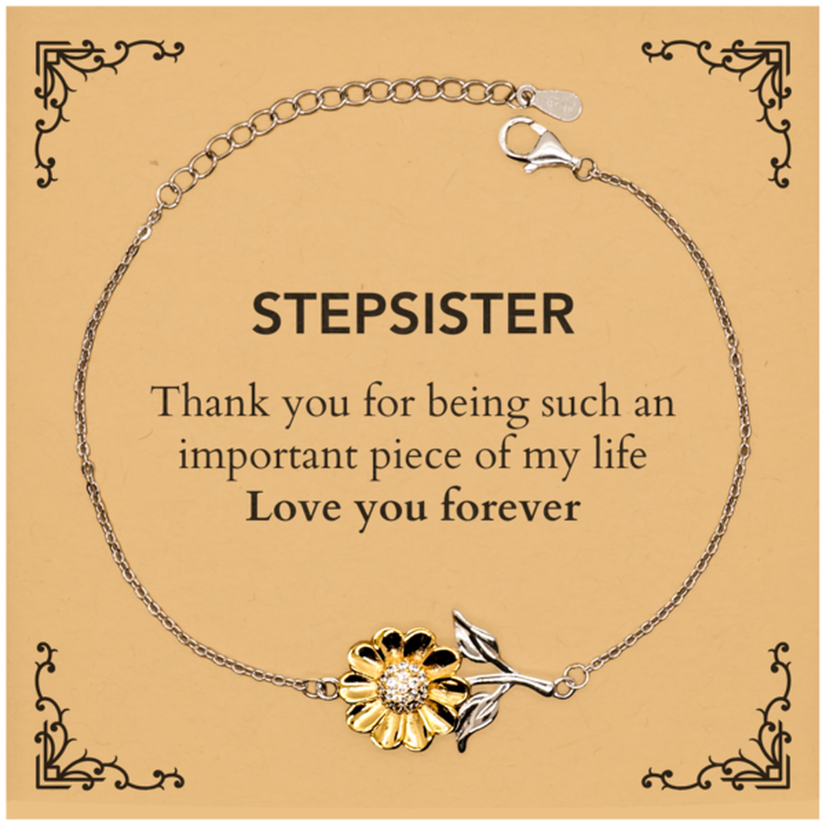 Stepsister Sunflower Bracelet - Thank You for Being a Bright Light | Birthday Gift
