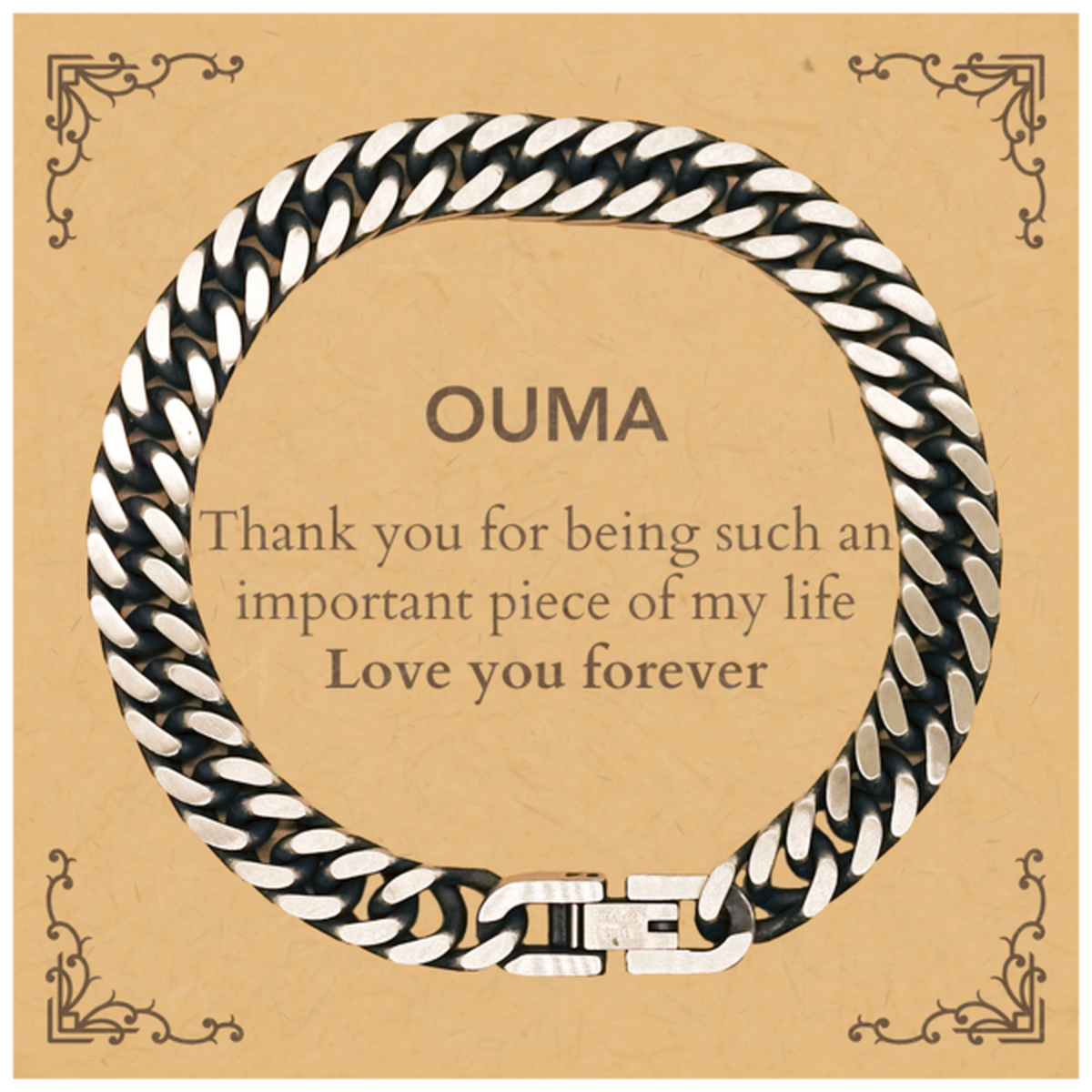 Appropriate Ouma Cuban Link Chain Bracelet Epic Birthday Gifts for Ouma Thank you for being such an important piece of my life Ouma Christmas Mothers Fathers Day